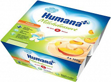 Кисломолочный продукт Humana с персиком и натуральными пребиотиками 4x100 г (4031244701121) 