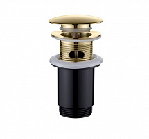 Донный клапан Invena для умывальника с переливом золото Click-clack SC-B1-170