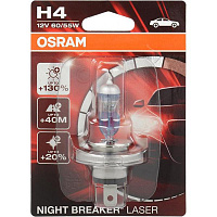 Лампа галогенная Osram Night Breaker Laser +130% 64193NBL-01B H4 P43t 12 В 55 Вт 1 шт 3950