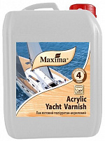 Лак яхтный полиуретан-акриловый Acrylic yacht varnish Maxima глянец прозрачный 5 л