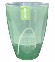 Горшок пластиковый Омела самоувлажняющийся 1,3 л круглый прозрачный зеленый 