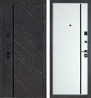 Дверь входная Булат Ультра (квадро) 542 Мармур графит / белый 2050x850 мм левая