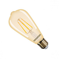 Лампа светодиодная Светкомплект FIL FLST64 ST64 4 Вт E27 2500 К 220 В желтая