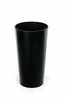 Кашпо пластиковое Ламела Лилия 250 круглый 10,5 л черный глянец (LA536-04) 