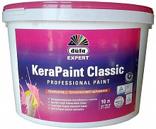 Краска акриловая водоэмульсионная Dufa Expert KeraPaint Classic с эффектом керамики шелковистый мат белый 10л