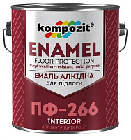 Эмаль Kompozit для пола ПФ-266 красно-коричневый глянец 0,9кг