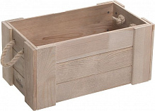 Ящик деревянный  014 с канатовыми ручками 45x25x21 см