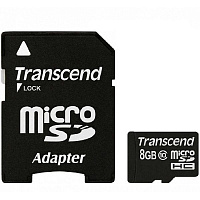Карта пам'яті Transcend microSDHC 8 GB Class 10 + SD adapter