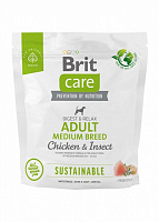 Корм сухой для средних пород Brit Care Sustainable Adult Medium Breed с курицей 1 кг