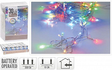 Электрогирлянда разноцветная встроенный светодиод (LED) 30 ламп 3 м