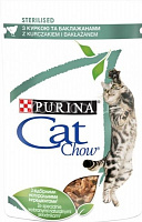 Консерва Cat Chow для стерилизованных котов Sterilized с курицей и баклажанами в желе 85 г