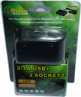 Розгалужувач від гнізда прикурювача 2-1/2 USB 12/24V IDC-102