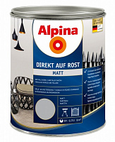 Эмаль Alpina Direkt auf Rost Matt RAL 7016 антрацит мат 2,5л
