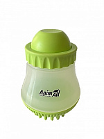 Щетка массажная AnimAll Groom с дозатором зеленая/синяя MR8704 2000981200350