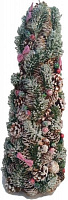 Декорация новогодняя Елка-конус хвойный с шишками ягодами и бантами 53 см RS1A681 