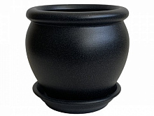 Горшок керамический Ориана-Запорожкерамика Вьетнам №1 круглый черный (011-1-144) 