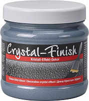 Декоративная краска PUFAS Crystal Finish со стеклянными кристаллами серый металлик 0,75 л