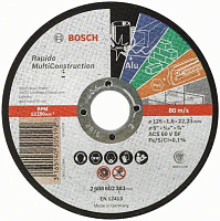 Круг отрезной по металлу Bosch MULTICONSTRUCT  125x1,6x22,2 мм 2608602383