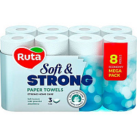Бумажные полотенца Ruta Soft Strong трехслойная 8 шт.