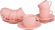 Набор для чая Ажур из 12 предметов 250 мл Розовый (722-123) Lefard