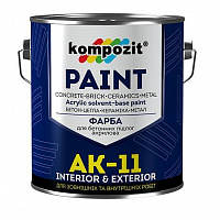 Краска Kompozit для бетонных полов АК-11 серый мат 2,8кг