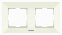 Рамка двухместная Panasonic Arkedia Slim горизонтальная кремовый 480500130