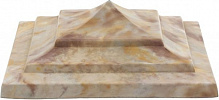 Крышка на столб Пагода с покрытием 400x400x140 мм янтарный камень Вилес 