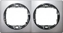 Рамка двухместная Aling-Conel Aling-Conel Eon горизонтальная серебристый / черный E6701.S1E