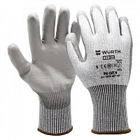Перчатки WURTH Level D для защиты от порезов с покрытием полиуретан L (9) 0899407109
