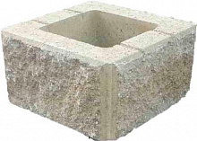 Блок декоративный бетонный колотый для столба 400x400x200 мм горчичный Золотой Мандарин 