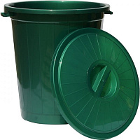 Бак для мусора с крышкой Ал-Пластик 70 л зеленый