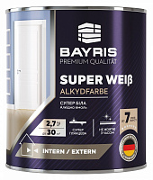 Эмаль универсальная алкидная Bayris Super Weiss белый высокий глянец 2,7кг