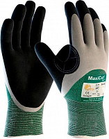 Перчатки ATG MaxiCut Oil маслобензостойкие с защитой от порезов с покрытием нитрил XL (10) 34-305