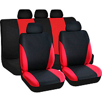 Комплект чехлов на сиденья универсал Auto Assistance TY1622-2 черный с красным