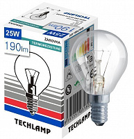 Лампа накаливания Techlamp P45 25 Вт E14 230 В прозрачная 