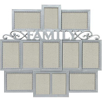 Коллаж Family на 12 фото SM00508 10x15/9x13 см серый 