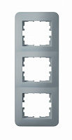 Рамка трехместная Hausmark Luno вертикальная алюминий/серебро 709-4300-153