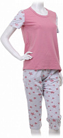 Пижама женская Flis clothes Звездочка р. S розовый с серым 