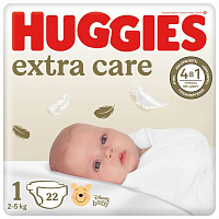 Подгузники Huggies Extra Care 1 2-5 кг 22 шт.