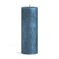 Свеча Рустик столбик SHIMMER 190/68 синяя Bolsius
