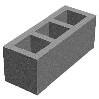 Блок бетонный Золотой Мандарин для вентиляционных каналов 600x200x250 мм