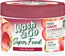 Маска для волос Wash&Go Super Food с виноградом и макадамией 300 мл
