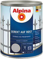 Эмаль Alpina алкидная Direkt auf Rost 3 в 1 RAL7040 светло-серый глянец 0,75л