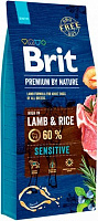 Корм Brit Premium Лем для собак с чувствительным пищеварением, с ягнятиной, 15 кг,