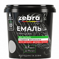Эмаль акриловая универсальная ZEBRA RAL 9005 черный глянец 0,25кг