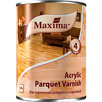 Лак паркетный полиуретан-акриловый Acrylic parquet varnish Maxima шелковистый мат 0.75 л прозрачный