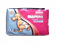 Подгузники Hush Pet для собак трехслойные Diapers XL 12 шт./уп.