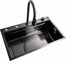 Мойка для кухни Handmade 75х45A PVD водопад черный (000039689) 