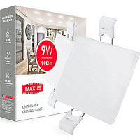 Светильник точечный Maxus Sp Edge квадрат LED 9 Вт 4100 К белый 
