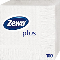 Салфетки столовые Zewa Салфетки бумажные Zewa Plus 33х33 см белые 100 шт.
